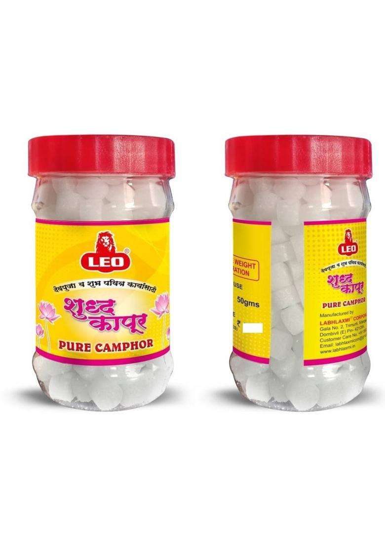 Leo Camphor 50 Grams Jar - Pack Of 2 (50 G) - Indya