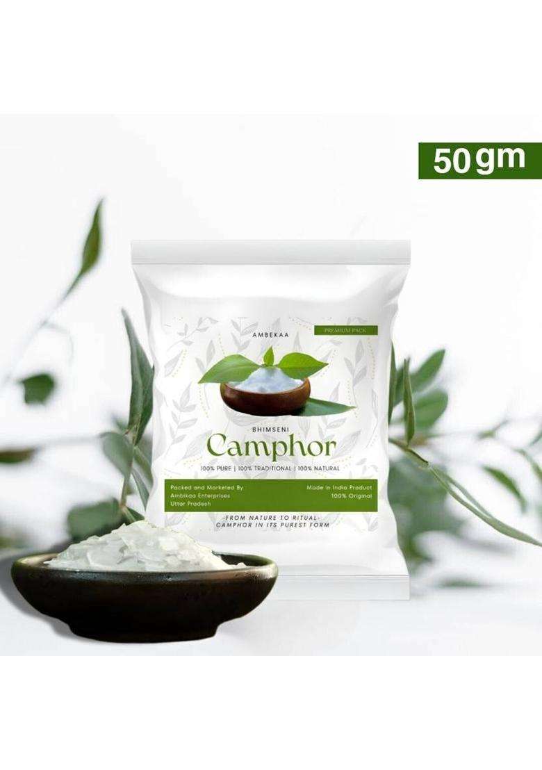 Ambekaa 100% Pure Camphor Pooja Kapoor Mangalam Bhimseni 50Gm (50 G) - Indya