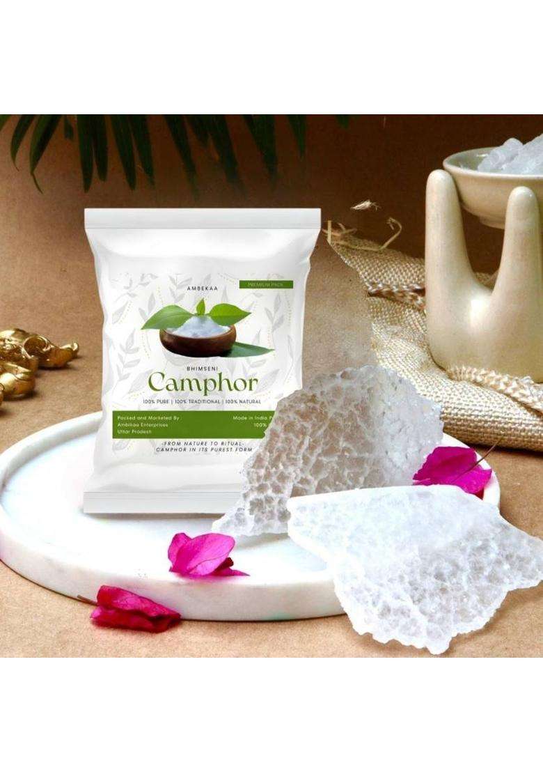 Ambekaa 100% Pure Camphor Pooja Kapoor Mangalam Bhimseni 50Gm (50 G) - Indya