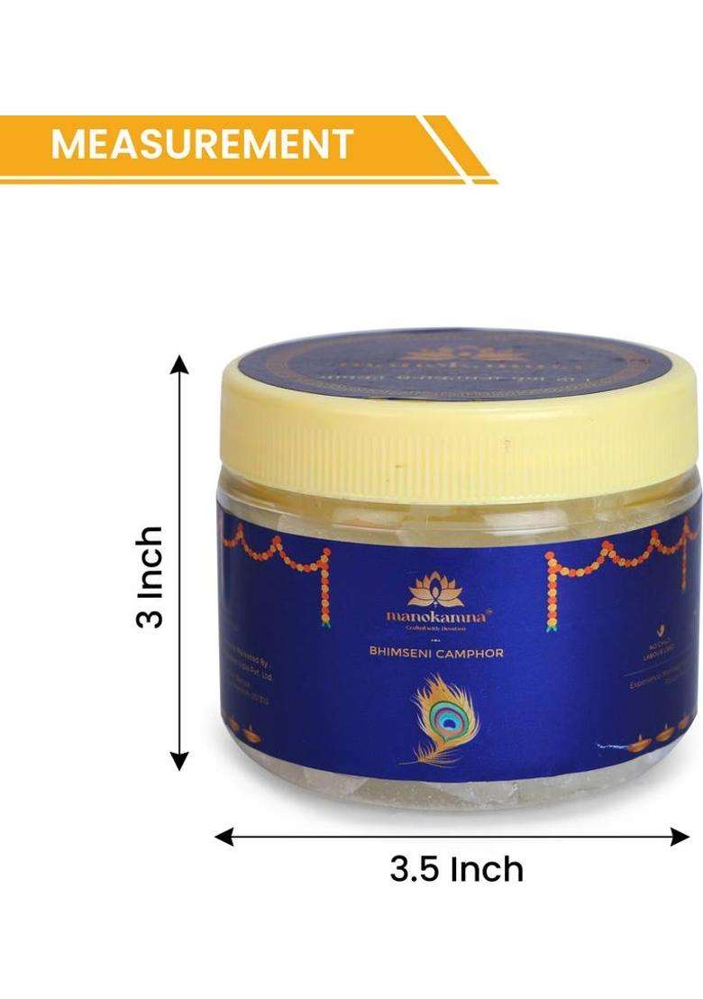 Manokamna Bhimseni Camphor Pack Of 2 (100G Each) Shuddh For Daily Puja And Havan - Indya