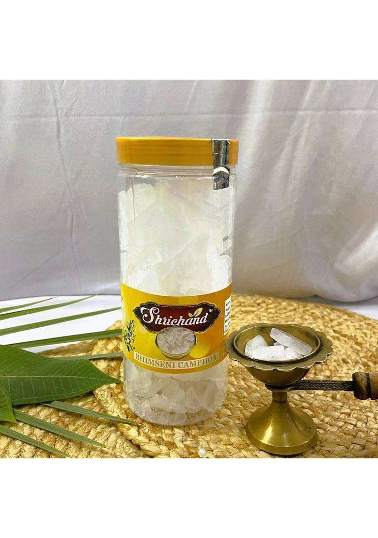 Shrichand Bhimseni Camphor Camphor Diffuser Indian Kapoor For Havan 500 Gram Jar (500 G) - Indya