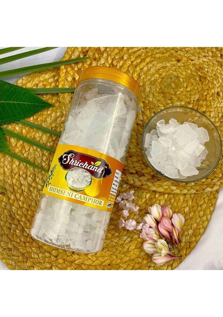 Shrichand Bhimseni Camphor Camphor Diffuser Indian Kapoor For Havan 500 Gram Jar (500 G) - Indya