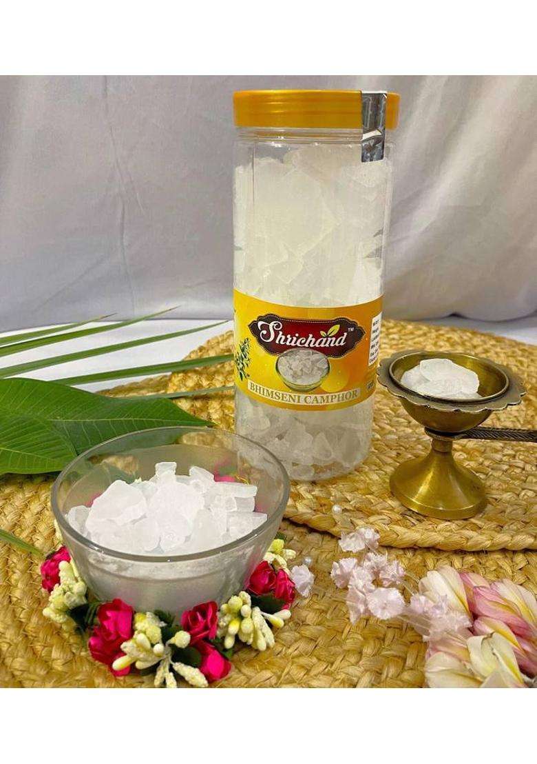 Shrichand Bhimseni Camphor Camphor Diffuser Indian Kapoor For Havan 500 Gram Jar (500 G) - Indya