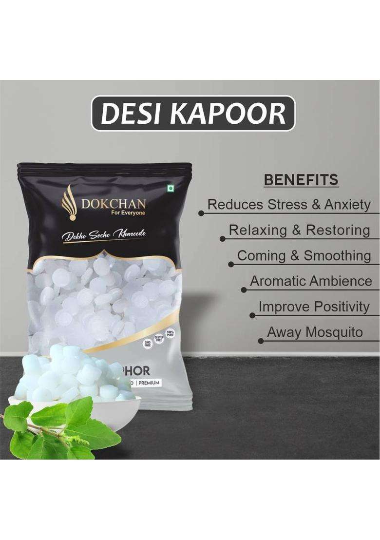 Dokchan 100Gram Pure Camphor Natural Aromatic Kapoor For Havan Puja And Diffuser - Indya