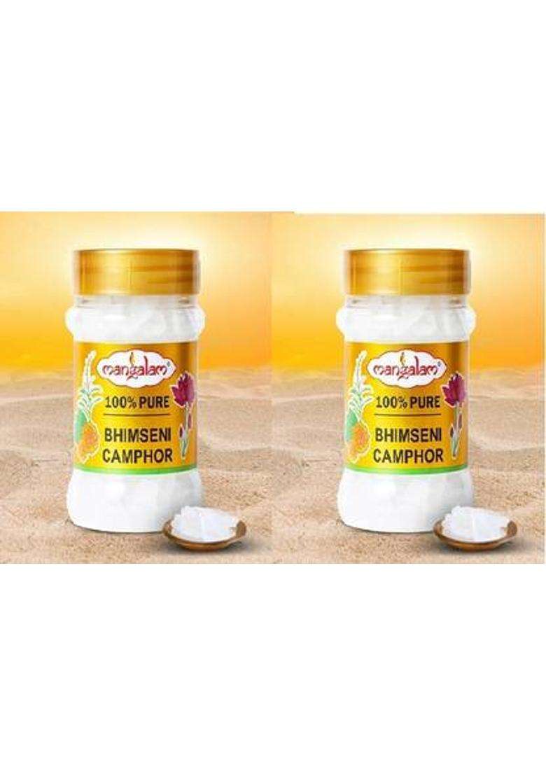 Mangalam Camphor Bhimseni Jar 100Gm Pack Of 2 (200 G) - Indya