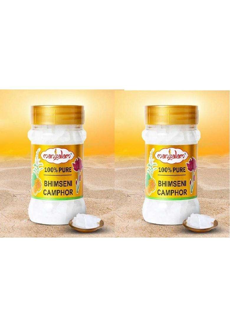Mangalam Camphor Bhimseni Jar 100Gm Pack Of 2 (200 G) - Indya