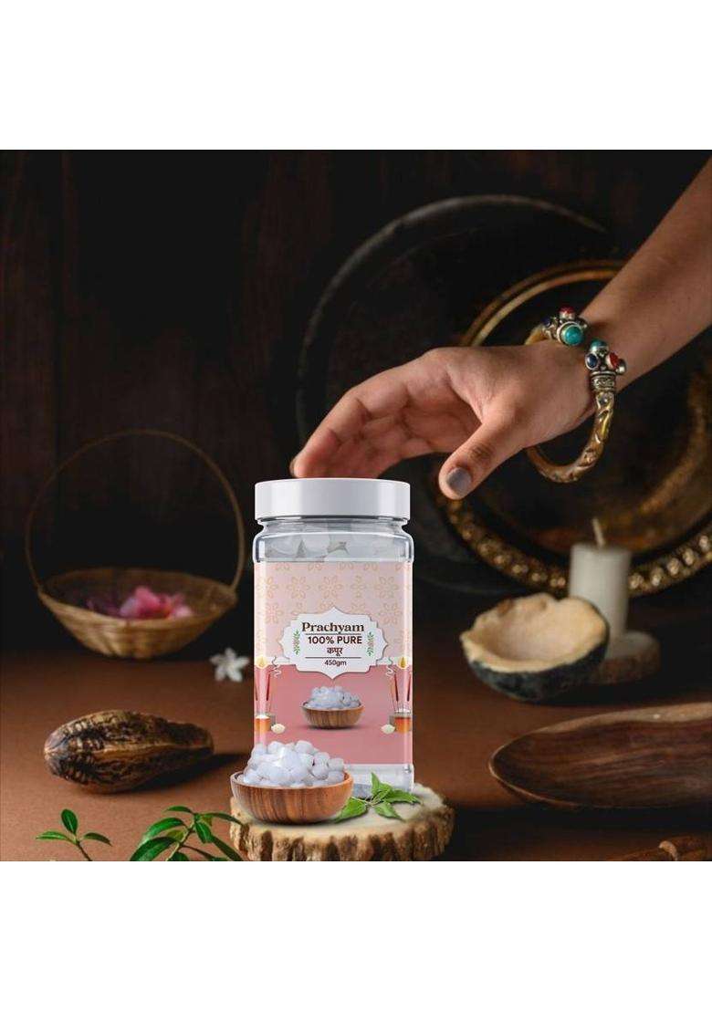 Prachyam Ayurvedic Kapoor Tablets 100% Pure Camphor For Puja Aarti & Air Purifier (450 G) - Indya