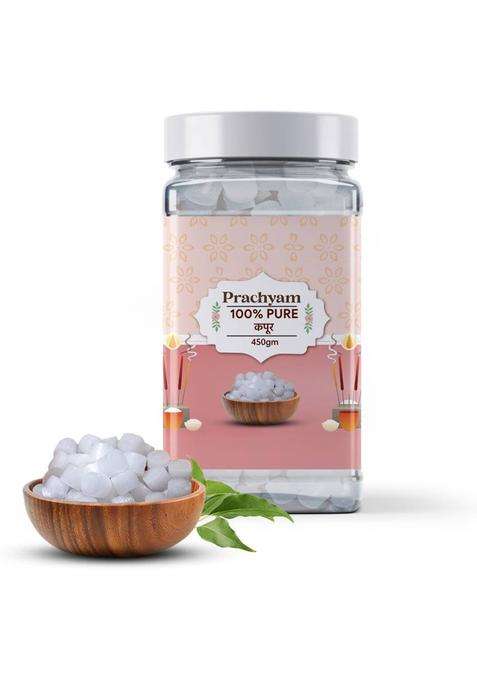 Prachyam Ayurvedic Kapoor Tablets 100% Pure Camphor For Puja Aarti & Air Purifier (450 G)
