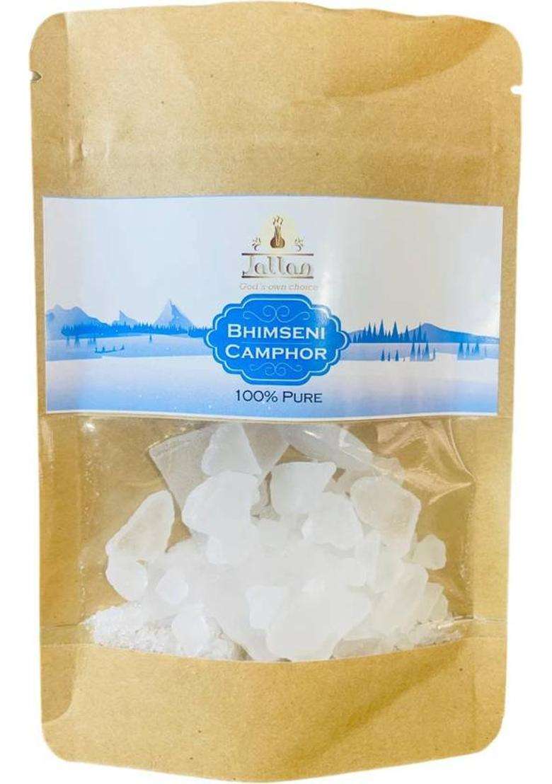 Jallan Pure Bhimseni Camphor Best Use For Pooja Havan Mosquito Repellent 100Gm Pack (100 G) - Indya