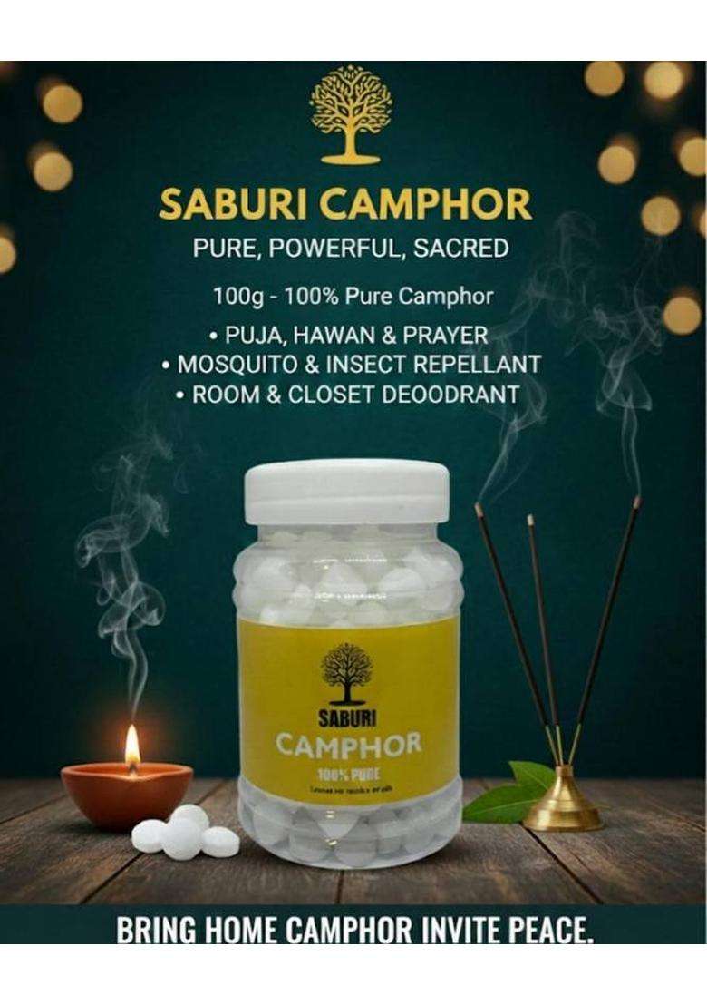Saburi Camphor And Incense Saburi-100Gram-Natural (100 G) - Indya