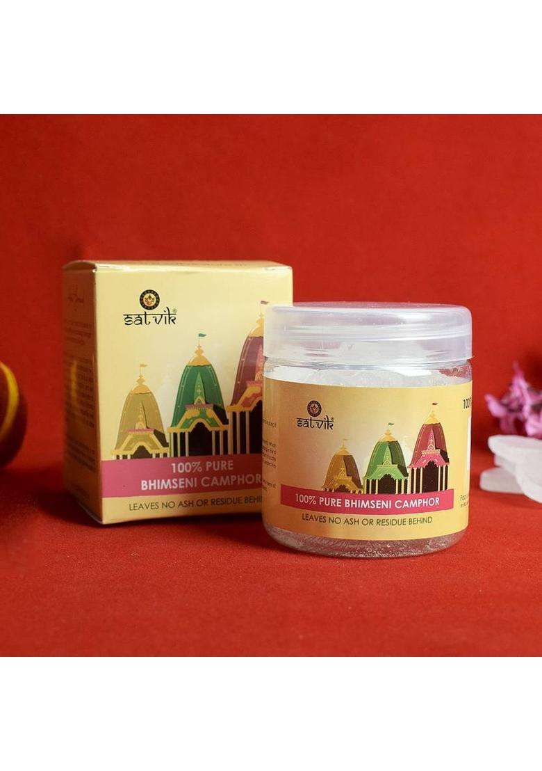 Satvik 100% Pure & Premium Bhimseni Camphor (50 Grams) - Indya