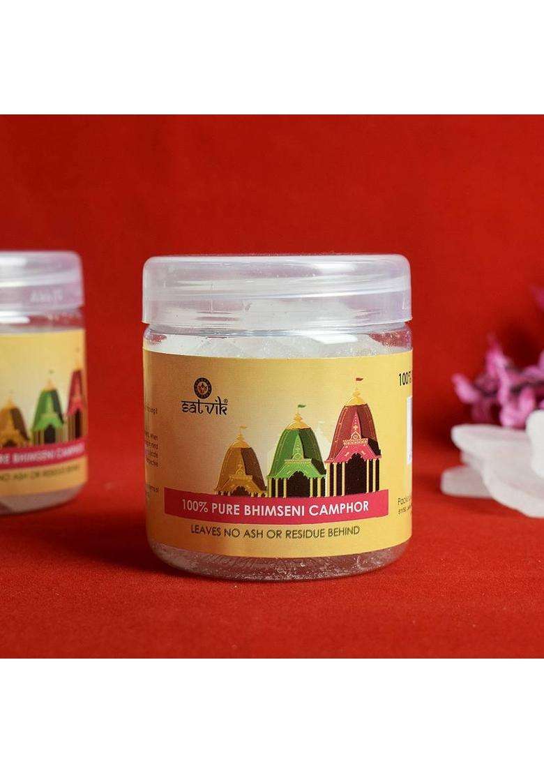 Satvik 100% Pure & Premium Bhimseni Camphor (50 Grams) - Indya