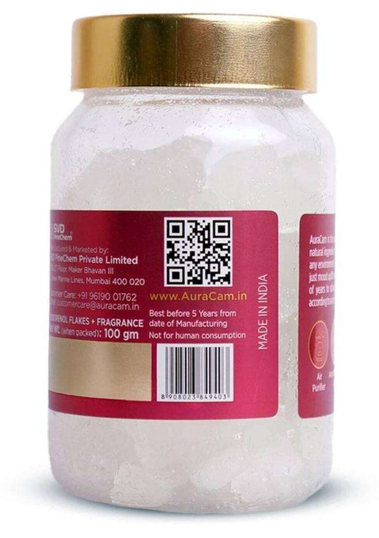Auracam Gold Standard Bhimseni Camphor For Pooja Havan Meditation Rose 100Gm Pack Of 1 (100 G) - Indya