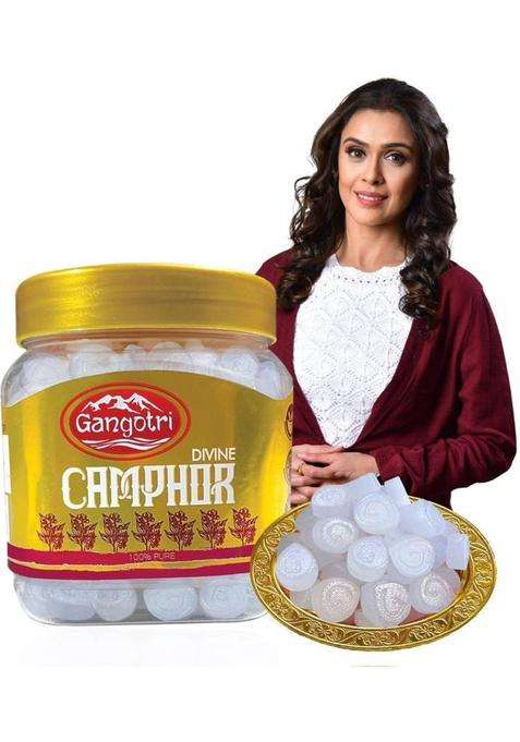 Gangotri Camphor Organic Aromatic Purifying Pleasant Kapooram Tablet Jar 250G (250 G)