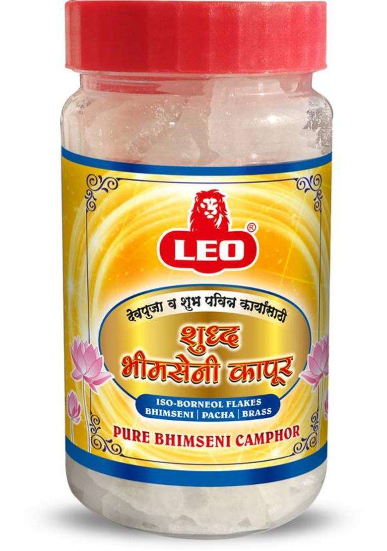 Leo Camphor Bhimseni Tablet Jar 100 Gram - Pack Of 2 (100 G) - Indya
