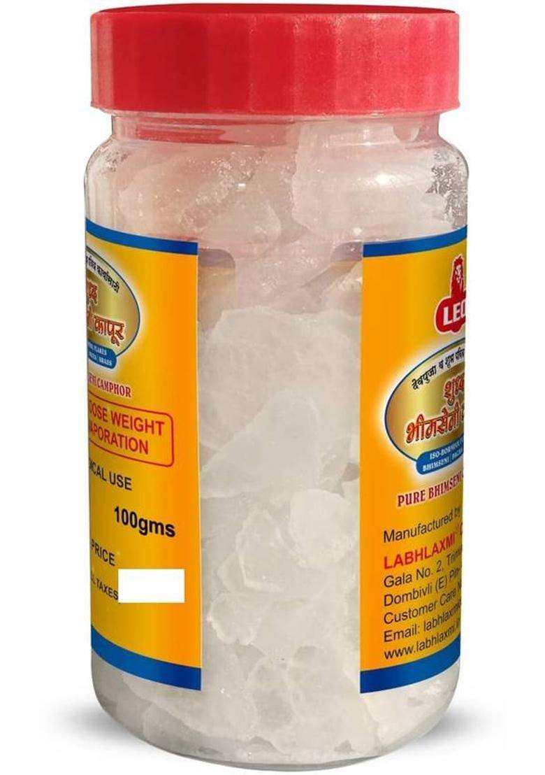 Leo Camphor Bhimseni Tablet Jar 100 Gram - Pack Of 2 (100 G) - Indya