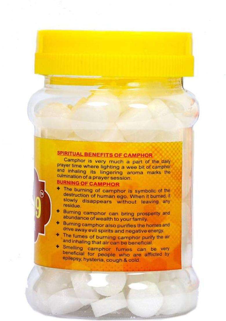 Sai999 Camphor Tablet Jar (Round Tablets 100 Gm Pack Of 2) (200 G) - Indya