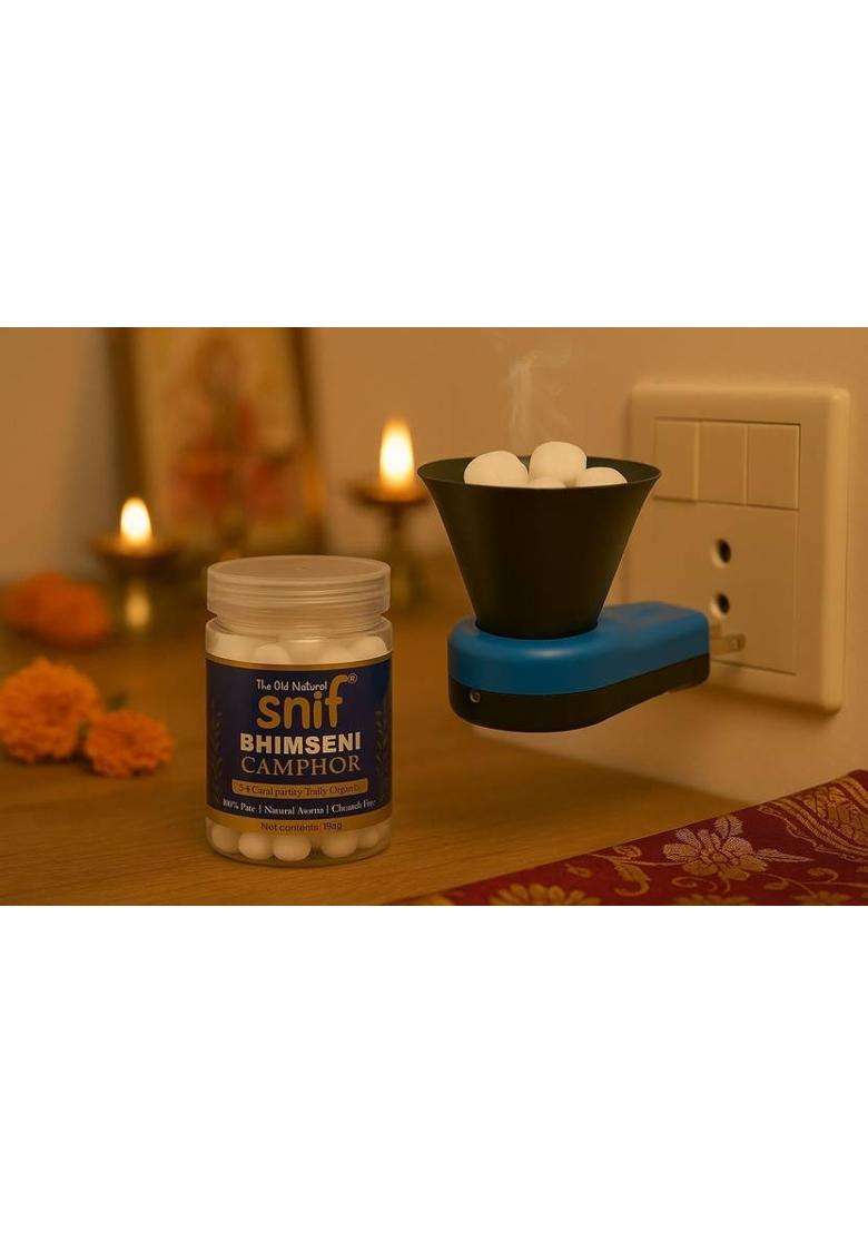 The Old Natural Snif Bhimseni Camphor 100% Pure & Organic Aroma Chemical-Free Kapur (100 G) - Indya