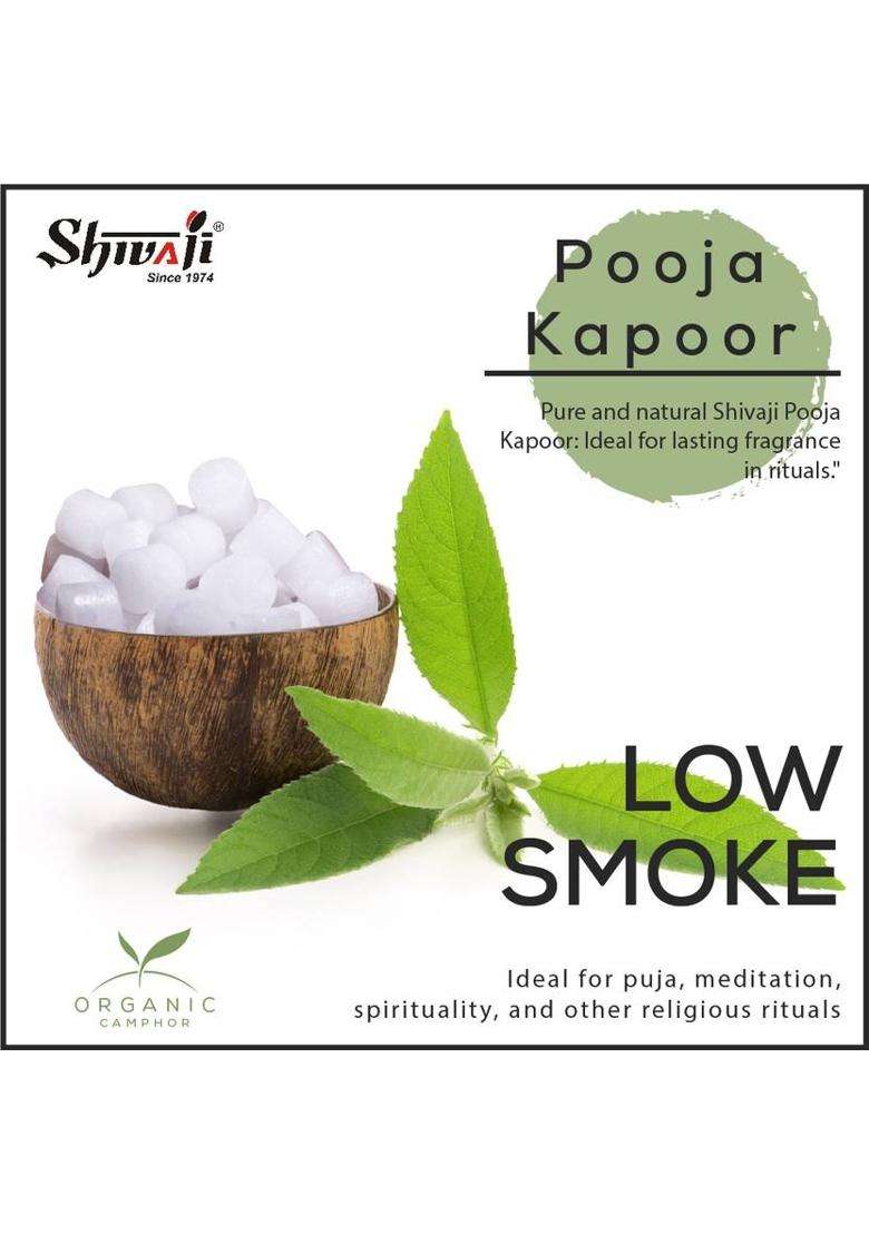 Shivaji Pooja Organic Havan Kapoor Long Lasting Camphor Tablets For PujaMandir- 3 Pack (60 G) - Indya