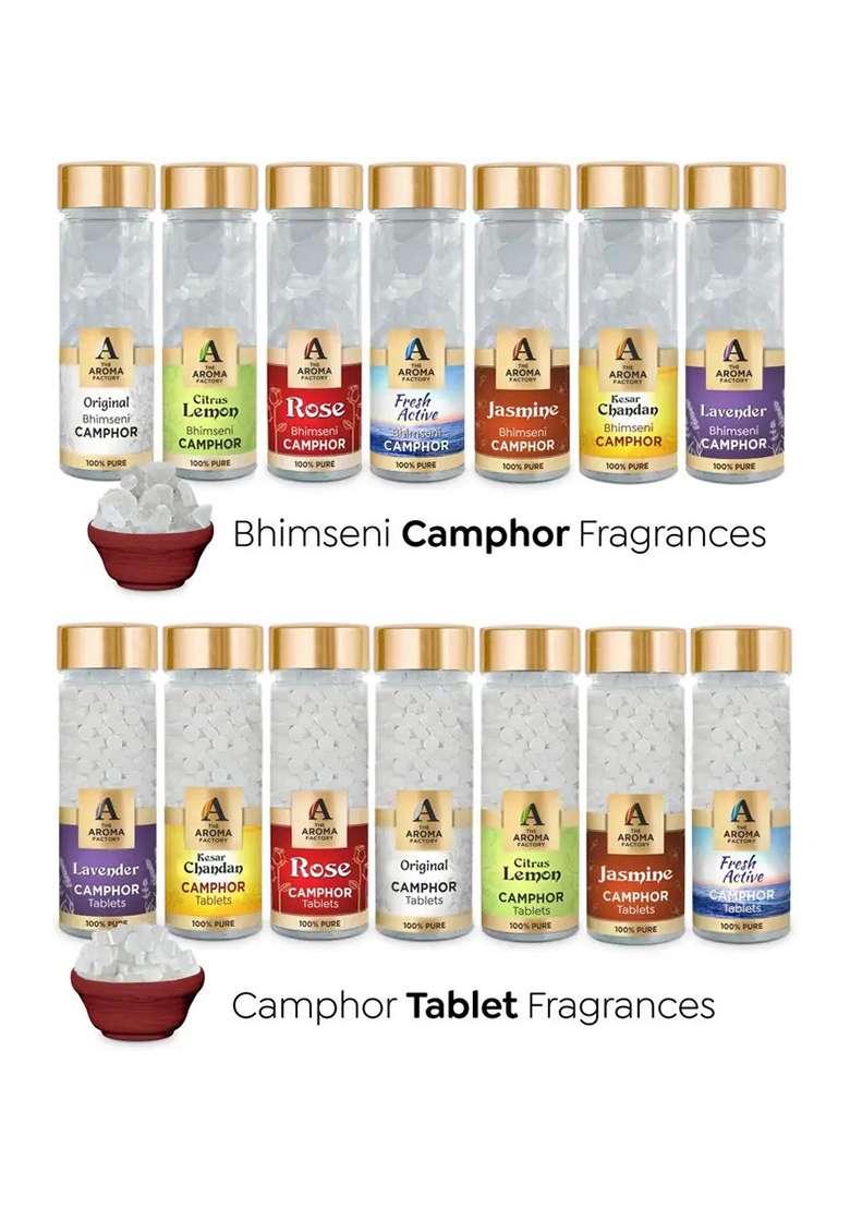 The Aroma Factory Camphor Fresh Active Lavender & Kesar Chandan (390 G) - Indya