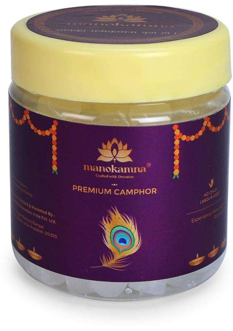 Manokamna Premium Camphor 50G Pack Of 1 Shuddh For Daily Puja And Havan - Indya