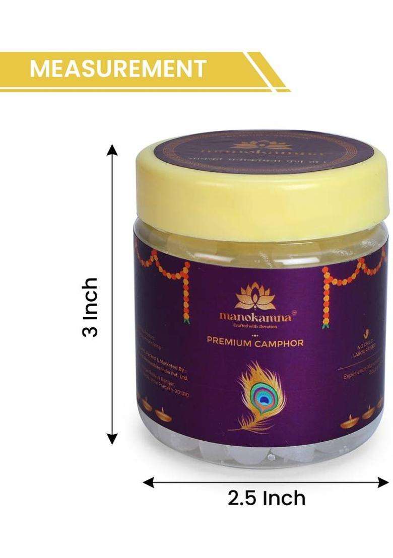 Manokamna Premium Camphor 50G Pack Of 1 Shuddh For Daily Puja And Havan - Indya