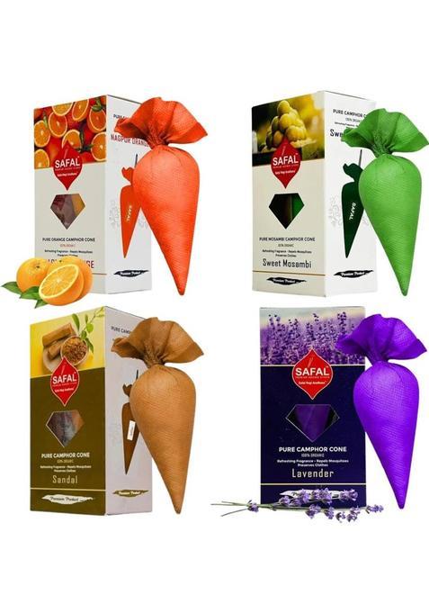 Safal Camphor Cone || Kapoor For Pooja Orange, Sweet Mosambi, Lavender, Sandalwood (400 G)