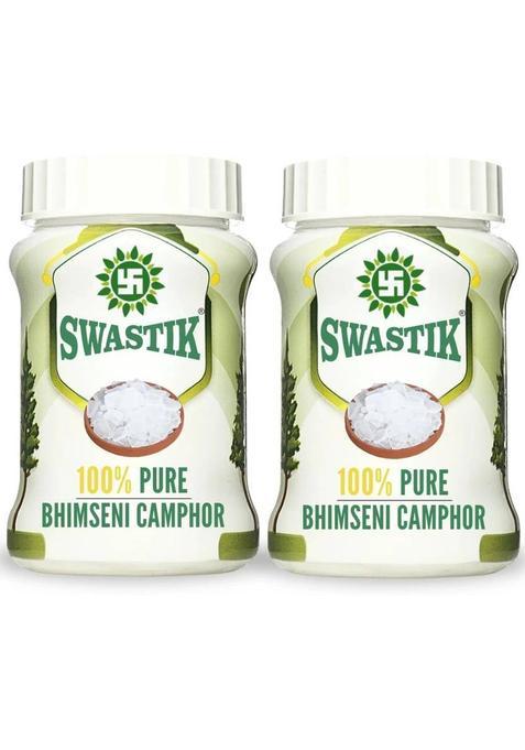 Swastik 100 % Pure And Organic Bhimseni Kapoor Jar (100G) Pack Of 2 (200 G)