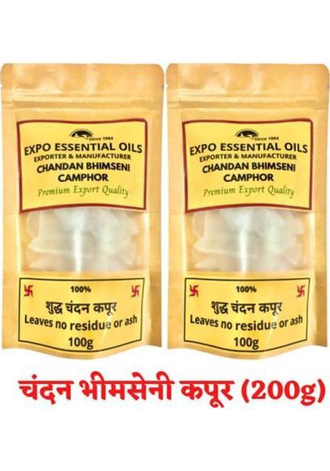 Expo Organics Shudh Chandan Bhimseni Kapoor Pooja Camphor Pack Of 2 - 200G (200 G)