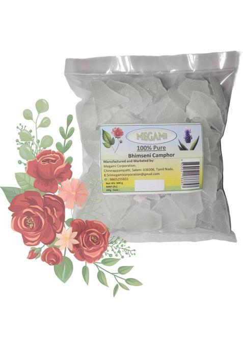 Megami Bhimseni Camphor 500 G Pouch ( 100% Pure Karpooram ) (500 G)