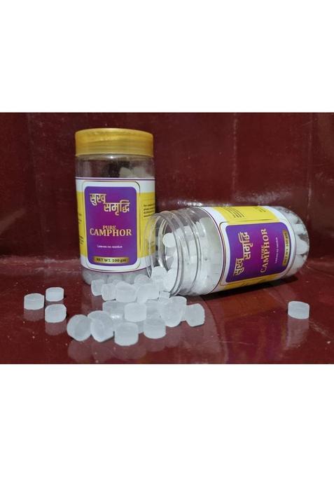 Sukh Samridhi Pure Camphor Tablet 100Gm || Kapoor For Pooja, Aarti, Havan (100 G)