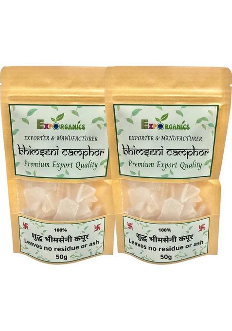Expo Organics Bhimseni Camphor Pouch For Puja, Home Fragrance, Spirituality & Religious Ritual (100 G)