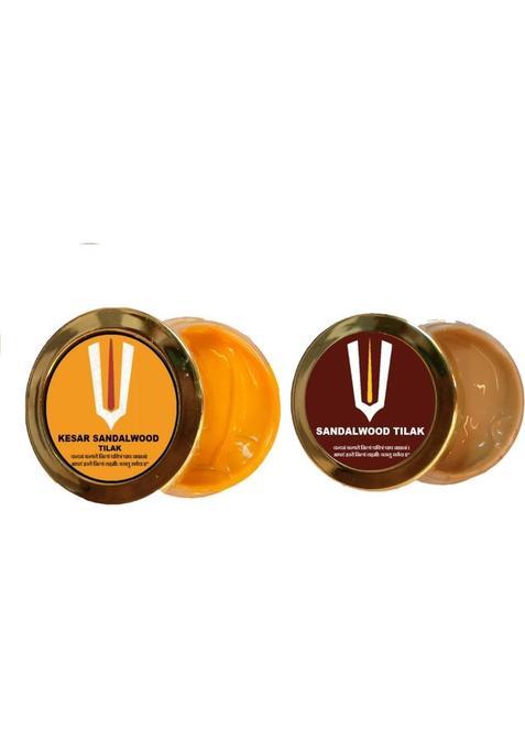 Ame Collection Pack Of 2 Precious Kesar And Brown Sandalwood Tilak Made With Pure