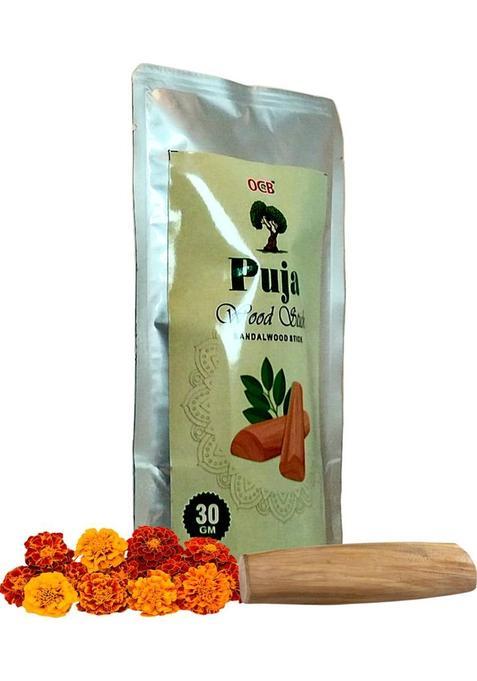 Ocb Wood Chandan Ki Lakdi Original Sandalwood Stick For Pooja (White)(30 To 40Grams) Special Piece (30 G)