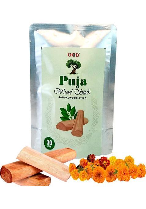 Ocb Indian Top Quality Chandan/ Sandalwood Scented Stick Lab Processed-(30G-40G) One Piece Wood 40G (30 G)