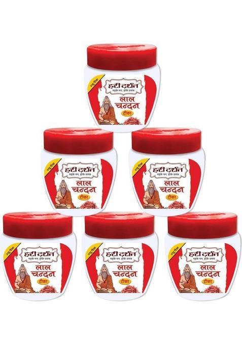 Hari Darshan Lal Chandan Tika Made Pure Chandanwood Paste (Pack Of 6) (240 G)