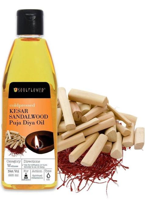 Soulflower Kesar Sandalwood Puja Diya Oil, 225Ml (225 Ml)