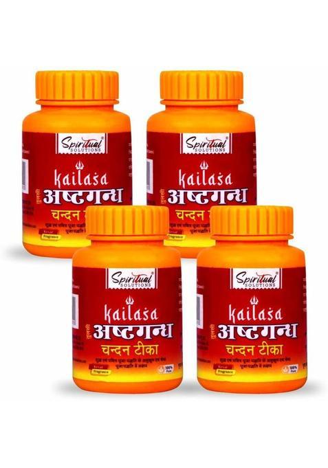 Spiritual Solutions Kailasa Ashtagandha Chandan Tika - Pack Of 4 (125 Gm Each) (500 G)