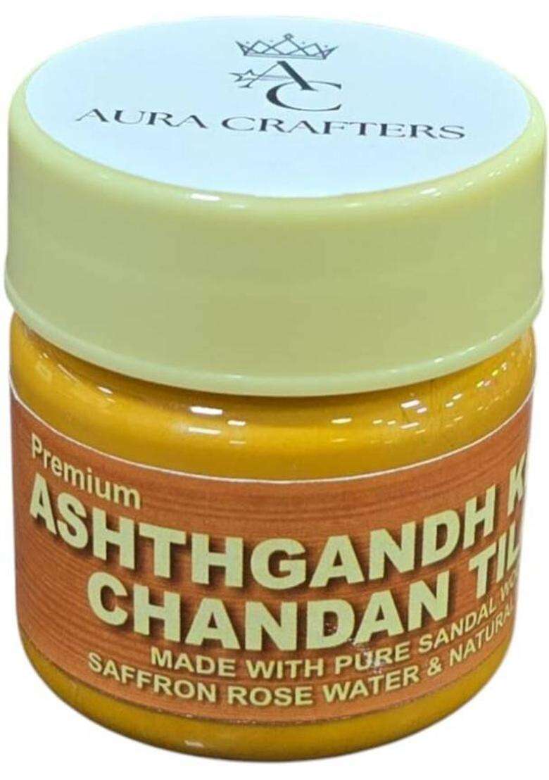 Auracrafters Ashthgandh Kesar Chandan Tilak With Saffron Rose Water Paste (Pack Of 1) (30 G) - Indya