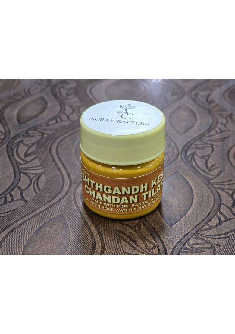 Auracrafters Ashthgandh Kesar Chandan Tilak With Saffron Rose Water Paste (Pack Of 1) (30 G) - Indya