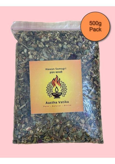 Aastha Vatika 100 % Natural Yagya Samagri Blend Hawan (500 G)