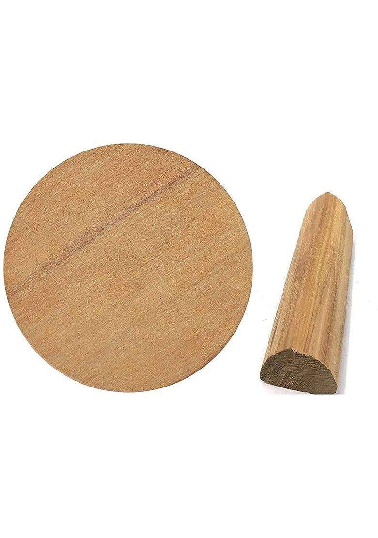 Elitetouch Chandan Pata With Sandalwood For Pooja / Wood Stick Sandal Rubbing Stone - Indya