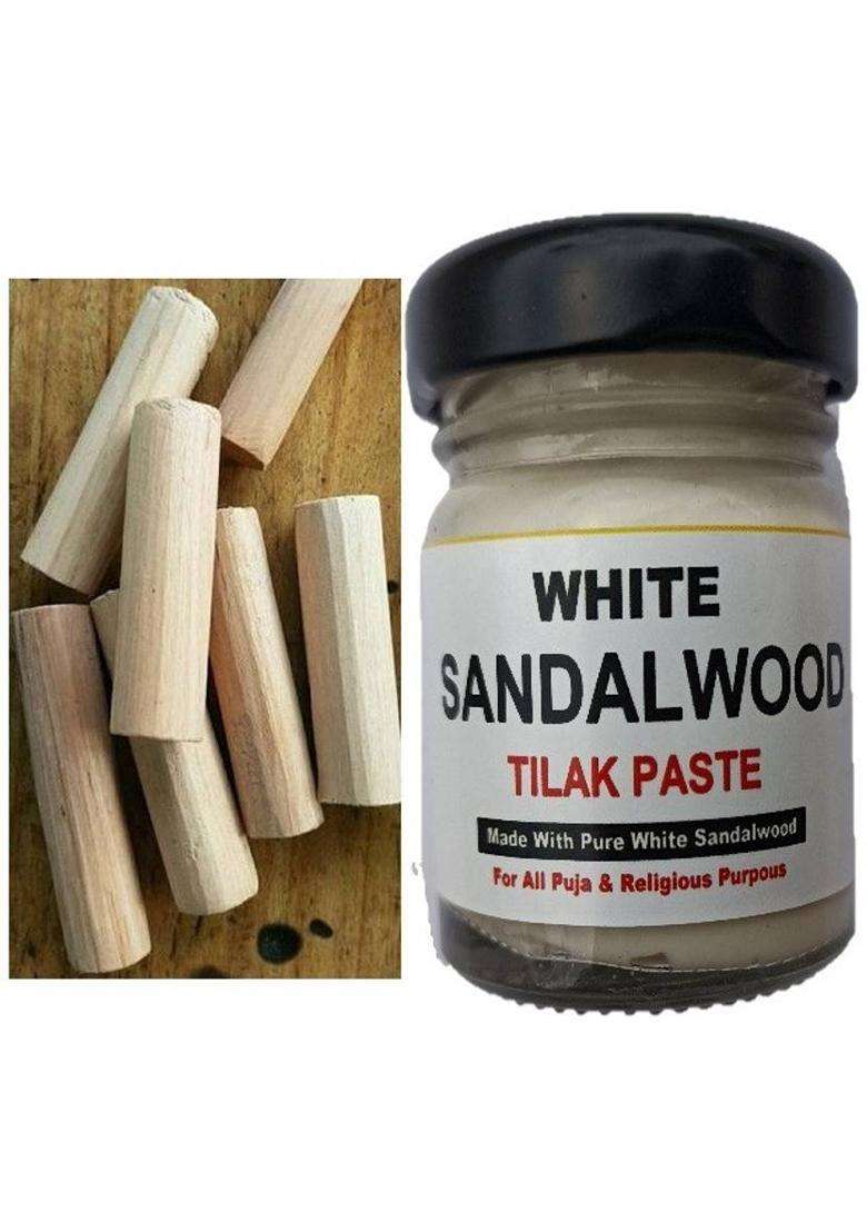 Badalteyalfaaz White Sandalwood Paste Tilak Made Wite Pure And Rare Whitesandalwood 50Gm - Indya