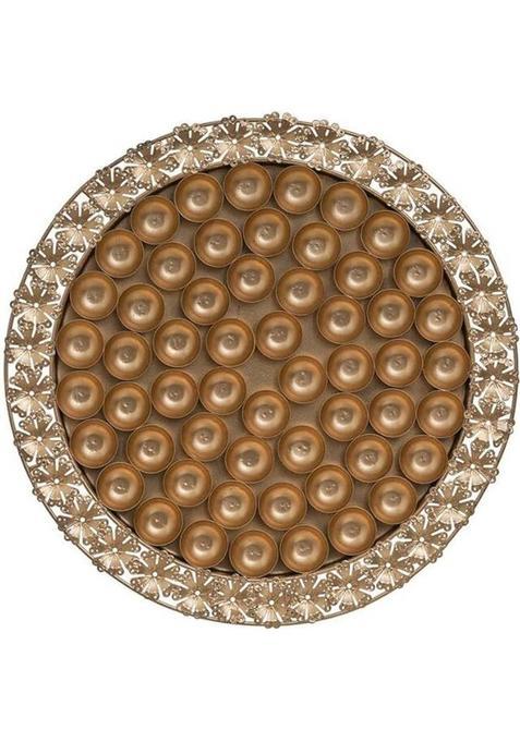 Jm International 56 Bhog Pooja Thali-B Iron (1 Pieces, Brown)