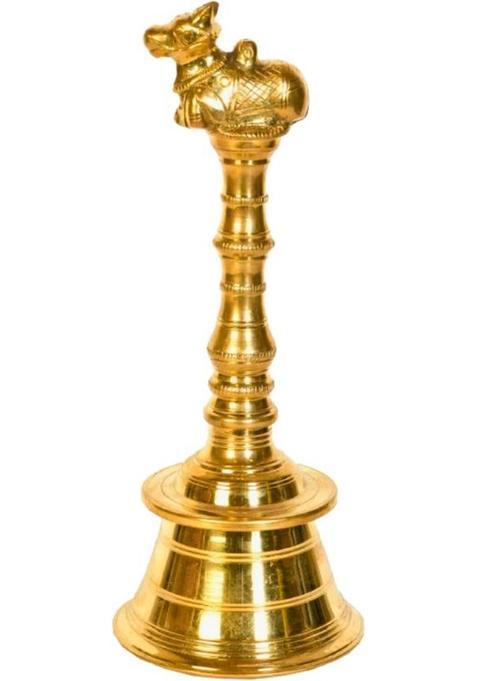 Sri Seenivas Traders Premium Brass Nandi Pooja Bell | Temple For Mandi (1 Pieces, Gold)