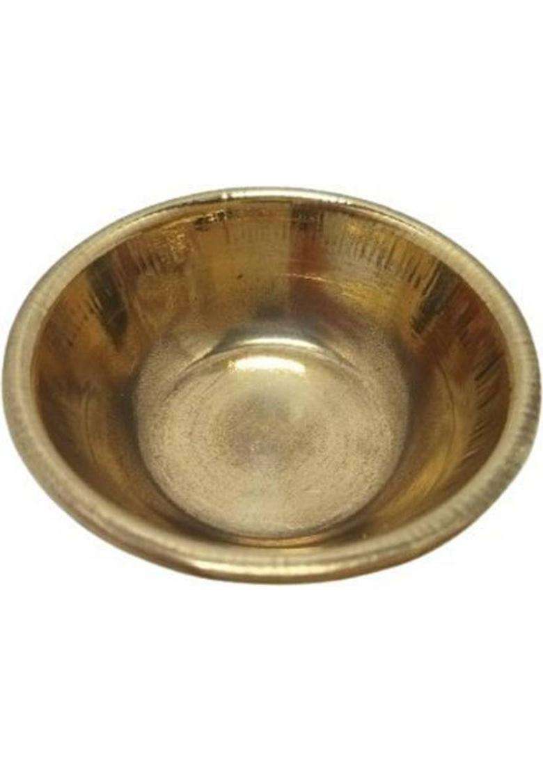 Kanha Kanhaiya Ji Bhog Thali With Spoon Glass And Bowl/ Thakur Ke Bartan Copper (Gold) - Indya