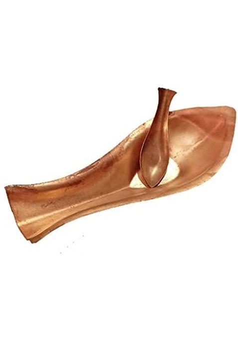 Ecraftodisha Copper Kosha Kushi For Puja And Other Religious Activities 6 Inch (2 Pieces Brown)