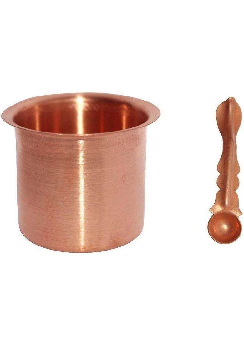 Siyaa - Traditional Handcrafted Brass Pooja Thali/Aarti Bartan Plate Set Of 3 Pcs Brass Copper (1 Pieces Gold) - Indya