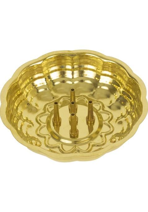 Spillbox Incense Stick Holder Pure Brass Dhoop Agarbatti Stand/Holder With Ash Catcher Best For Your Mandir Home & Office Decoration - Zigzag-Agarbatti-Bowl (1 Pieces, Gold)