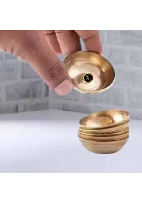 Huzur Ji Bhog Bowl Set Of 5 Pieces Brass (5 Pieces, Gold)